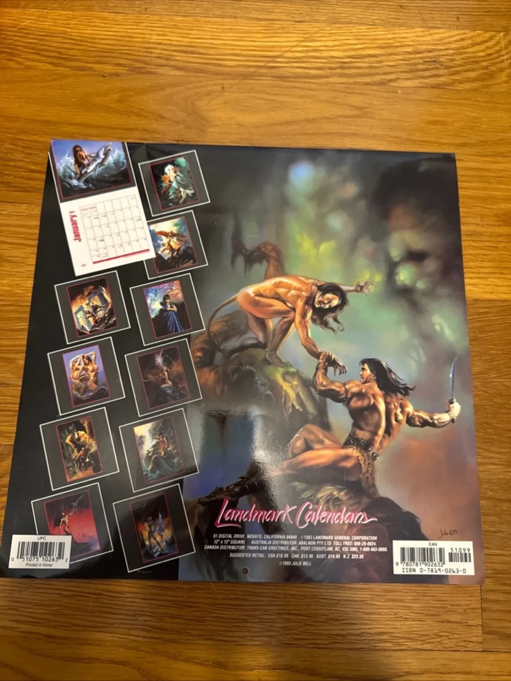 Julie Bell Fantasy 1994 Calendar - Red and Black Cover Art
